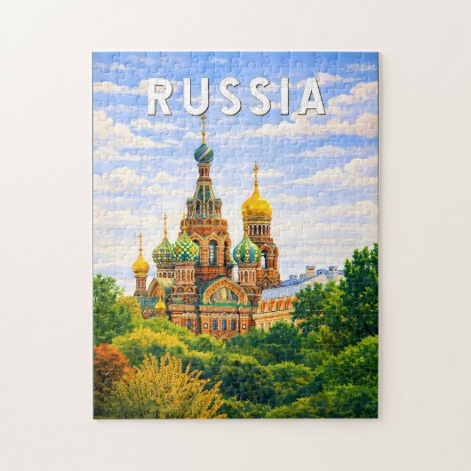 ロシア イラスト 旅行 アート ヴィンテージ ジグソーパズル (縦)
