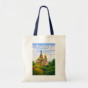 ロシア イラスト 旅行 アート ヴィンテージ トートバッグ