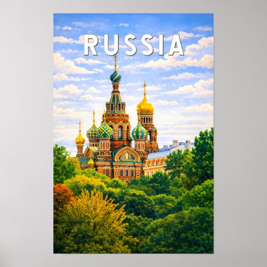 ロシア イラスト 旅行 アート ヴィンテージ ポスター (正面)