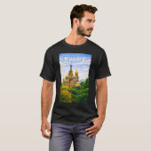 ロシア イラスト 旅行 アート ヴィンテージ Tシャツ (正面フル)