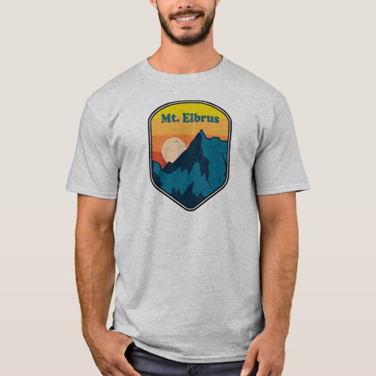 ロシア エルブルス山 朝焼け Tシャツ (正面)