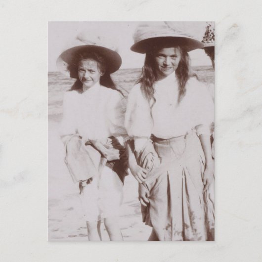 ロシア、オルガ&タティアナ・ロマーノフのグランド・デュチェス ポストカード (正面)