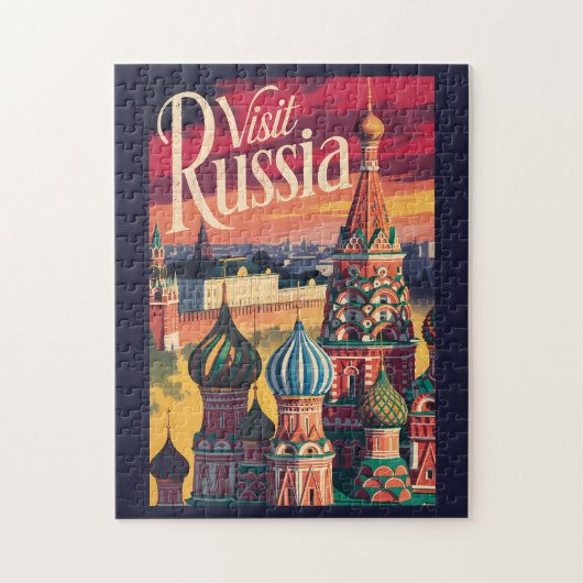 ロシア サンクトバシーリイ大聖堂 イラスト 旅行 ジグソーパズル (縦)