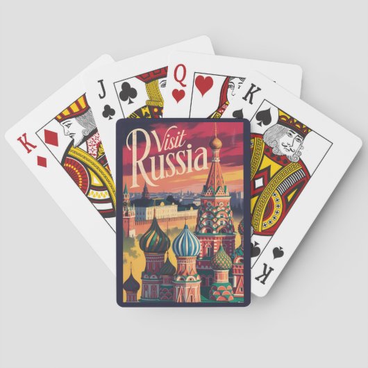 ロシア サンクトバシーリイ大聖堂 イラスト 旅行 トランプ (裏面)