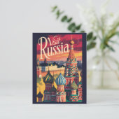 ロシア サンクトバシーリイ大聖堂 イラスト 旅行 ポストカード (スタンド正面)