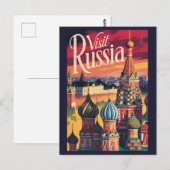 ロシア サンクトバシーリイ大聖堂 イラスト 旅行 ポストカード (正面/裏面)