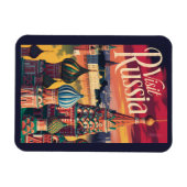 ロシア サンクトバシーリイ大聖堂 イラスト 旅行 マグネット (横)