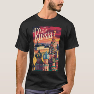 ロシア サンクトバシーリイ大聖堂 イラスト 旅行 Tシャツ
