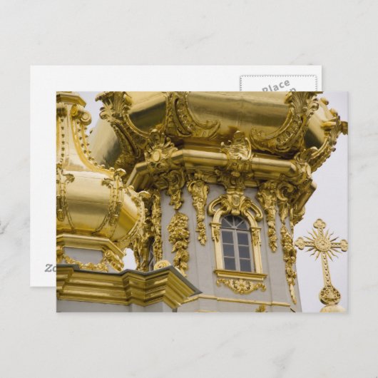 ロシア、サンクトペテルブルク、ピーターホフ宮殿（別名ピーターホフ宮殿） ポストカード (正面/裏面)