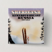 ロシア シェレゲシュ スキーの旅 ポスター 缶バッジ (正面)