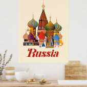 ロシア、モスクワの聖ワシリイ大聖堂 ポスター (キッチン)