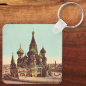 ロシア、モスクワの赤の広場にある聖バシリー寺院 キーホルダー (裏面)