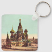 ロシア、モスクワの赤の広場にある聖バシリー寺院 キーホルダー (裏面)