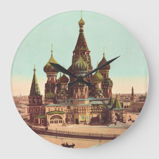 ロシア、モスクワの赤の広場にある聖バシリー寺院 ラージ壁時計 (正面)