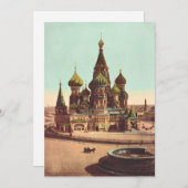 ロシア、モスクワの赤の広場にある聖バシリー寺院 招待状 (正面/裏面)