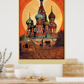 ロシア モスクワ ビンテージ 旅行ポスター ポスター (キッチン)