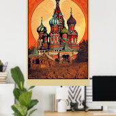 ロシア モスクワ ビンテージ 旅行ポスター ポスター (ホームオフィス)
