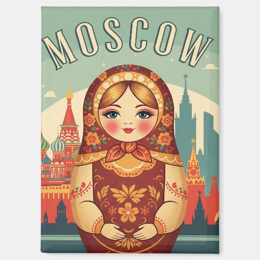 ロシア モスクワ マトリョーシカ トラベル マグネット (正面)