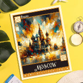 ロシア,モスクワ |ヴィンテージ絵画ー ポストカード
