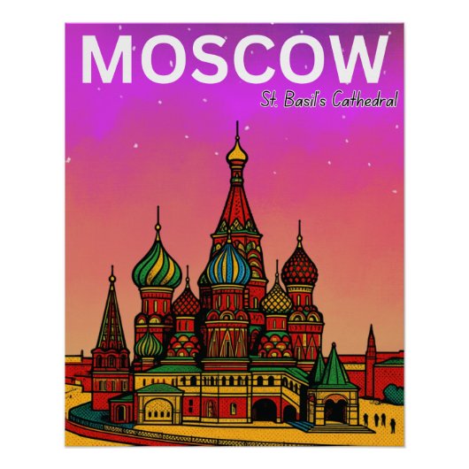 ロシア モスクワ 聖ワシリイ大聖堂 旅行 ポスター (正面)