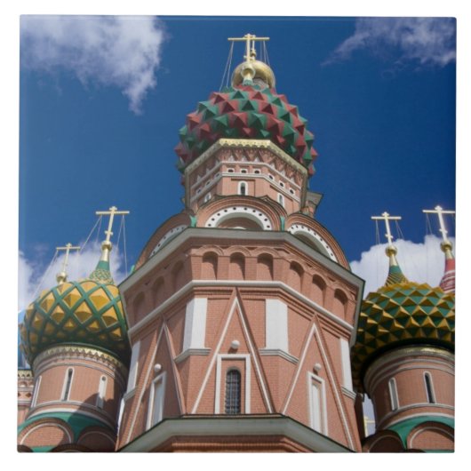 ロシア、モスクワ、赤の広場 聖バシリイ大聖堂 2 タイル (正面)