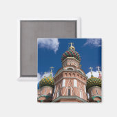ロシア、モスクワ、赤の広場 聖バシリイ大聖堂 2 マグネット (正面/裏面)