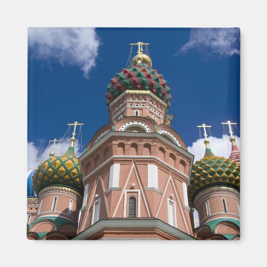 ロシア、モスクワ、赤の広場 聖バシリイ大聖堂 2 マグネット (正面)