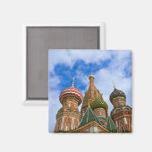 ロシア、モスクワ、赤の広場、聖バシルの大聖堂 マグネット (正面/裏面)