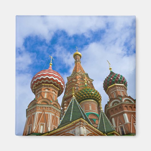 ロシア、モスクワ、赤の広場、聖バシルの大聖堂 マグネット (正面)
