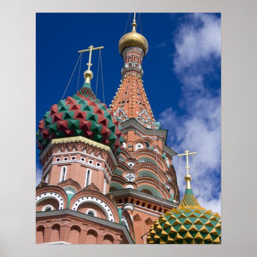 ロシア モスクワ 赤の広場 聖バシルの大聖堂 5 ポスター (正面)