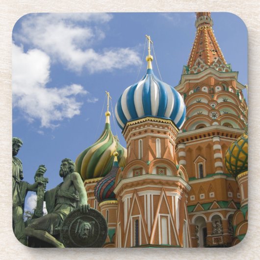 ロシア、モスクワ、赤の広場 聖バシルの3 コースター (正面)