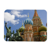 ロシア、モスクワ、赤の広場 聖バシルの3 マグネット (横)