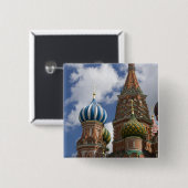 ロシア、モスクワ、赤の広場。聖バジル4 缶バッジ (正面&裏面)