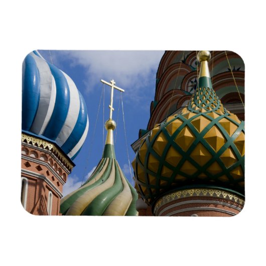 ロシア、モスクワ、赤の広場。聖ワシリイ大聖堂 マグネット (横)