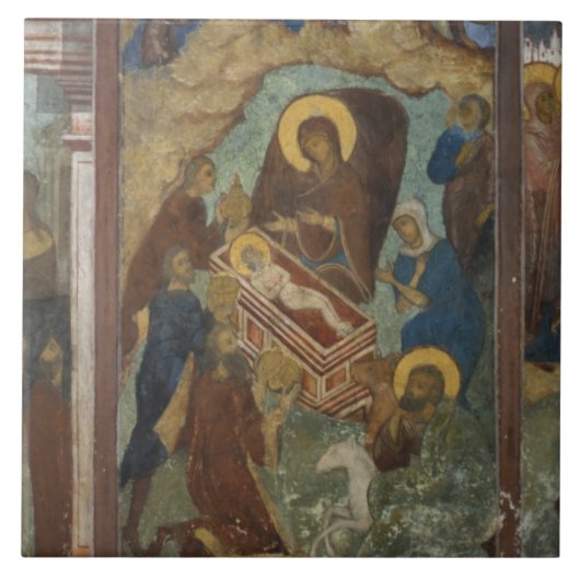 ロシア ヤロスラヴリ 聖2の大聖堂のフレスコ画 タイル (正面)