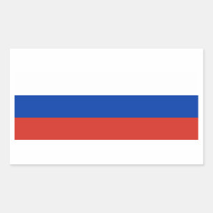 ロシア/ロシアの国旗 長方形シール