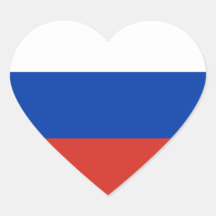 ロシア/ロシアの旗 ハートシール