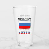 ロシア ロシア国旗 ブラック 個人名入れ タンブラーグラス (正面)