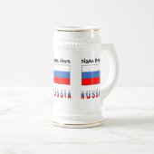 ロシア ロシア国旗 黒 カスタマイズ ビールジョッキ (正面右)