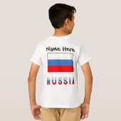 ロシア ロシア国旗 黒 カスタマイズ Tシャツ (裏面フル)