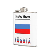 ロシア ロシア国旗 黒 パーソナライズ フラスク (左)