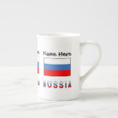 ロシア ロシア国旗 黒 パーソナライズ ボーンチャイナマグカップ (右)