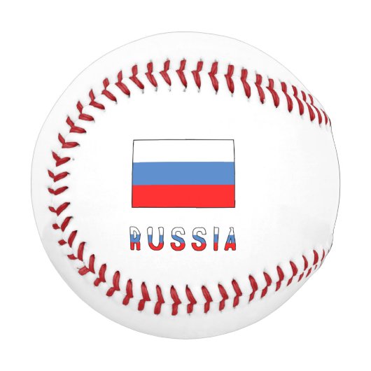 ロシア ロシア国旗 黒 パーソナライズ 野球ボール (正面左)