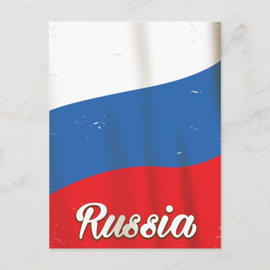 ロシア ロシア 国旗 ヴィンテージ 旅行 ポスター ポストカード (正面)