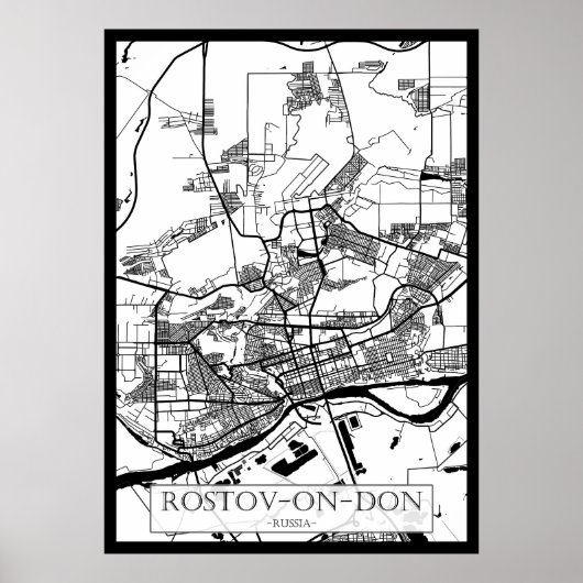 ロシア ロストフ・ナ・ドヌ市地図 ポスター (正面)