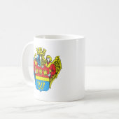 ロシア、ヴィボルグの紋章 コーヒーマグカップ (正面左)