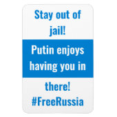 ロシア – 刑務所から出る – 英語 – WhiteBlueWhite マグネット (縦)