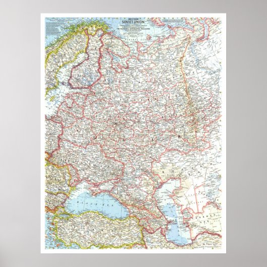 "ロシア（西ソ連）: 1959詳細地図 ポスター (正面)