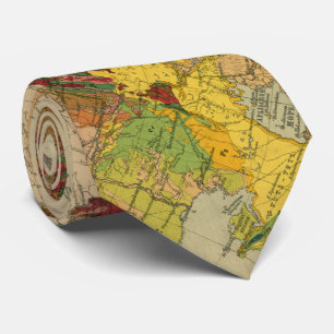 ロシア(1922年)のヴィンテージの地質地図 ネクタイ