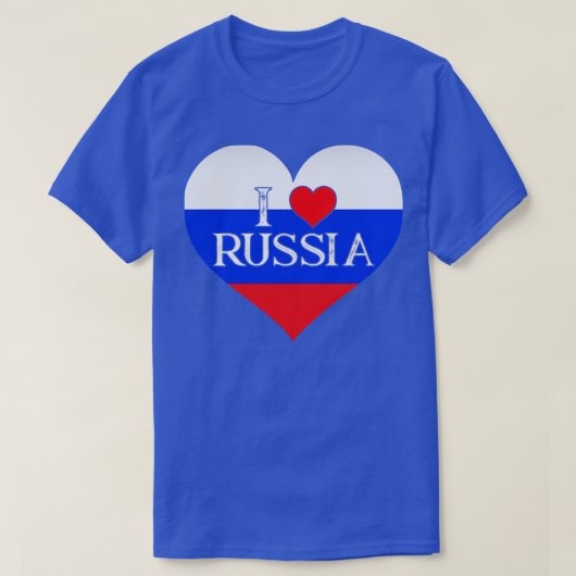 ロシアIハートロシアI愛ロシア Tシャツ (デザイン正面)